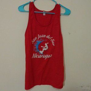 San Juan Del Sur Nicaragua Surfing Surf Tank Top Red